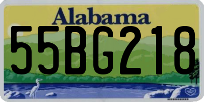 AL license plate 55BG218
