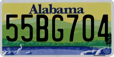 AL license plate 55BG704