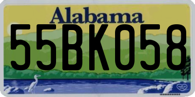 AL license plate 55BK058