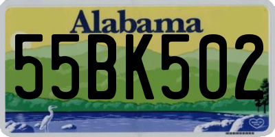AL license plate 55BK502