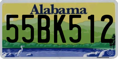 AL license plate 55BK512