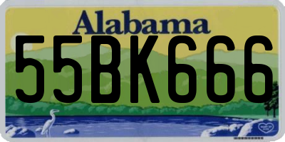 AL license plate 55BK666
