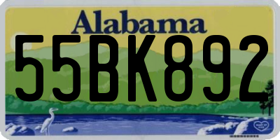 AL license plate 55BK892