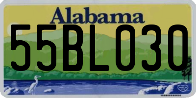 AL license plate 55BL030