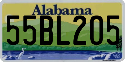AL license plate 55BL205