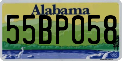 AL license plate 55BP058