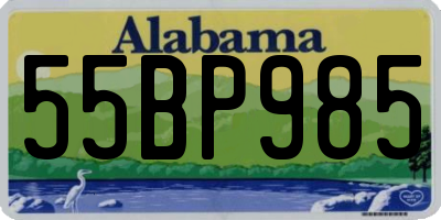 AL license plate 55BP985