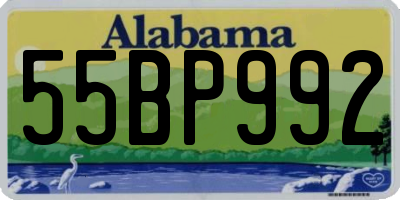 AL license plate 55BP992