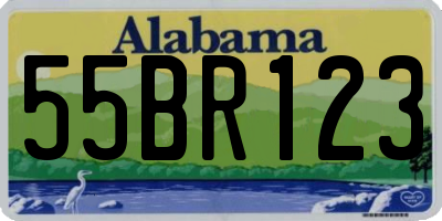 AL license plate 55BR123