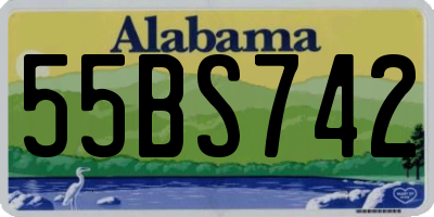 AL license plate 55BS742