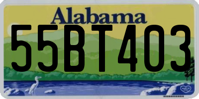AL license plate 55BT403
