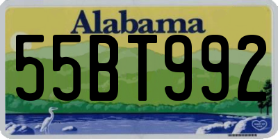 AL license plate 55BT992