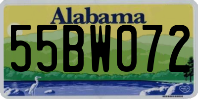 AL license plate 55BW072