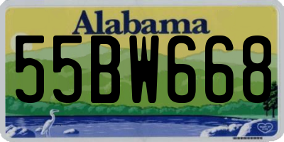 AL license plate 55BW668