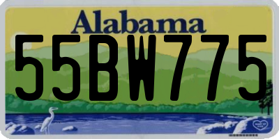 AL license plate 55BW775