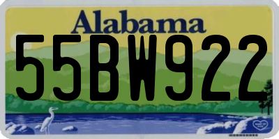 AL license plate 55BW922