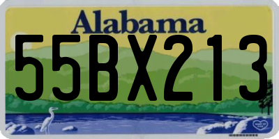 AL license plate 55BX213