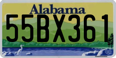 AL license plate 55BX361