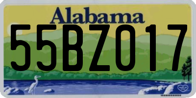 AL license plate 55BZ017