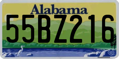 AL license plate 55BZ216