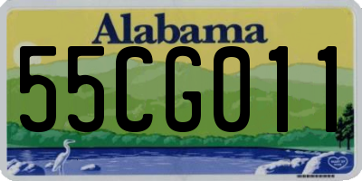 AL license plate 55CG011