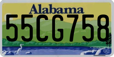 AL license plate 55CG758