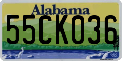AL license plate 55CK036