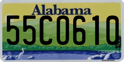 AL license plate 55CO610