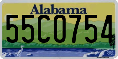AL license plate 55CO754