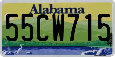 AL license plate 55CW715