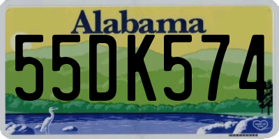 AL license plate 55DK574