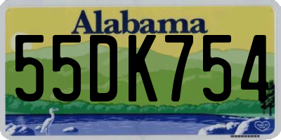 AL license plate 55DK754
