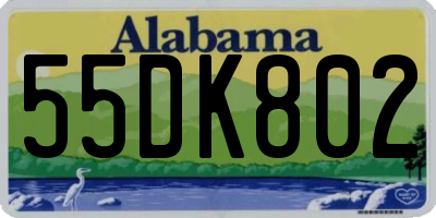 AL license plate 55DK802