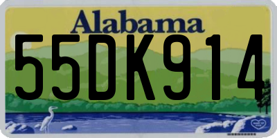 AL license plate 55DK914