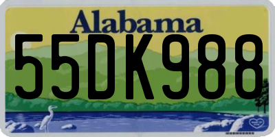 AL license plate 55DK988