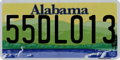 AL license plate 55DL013