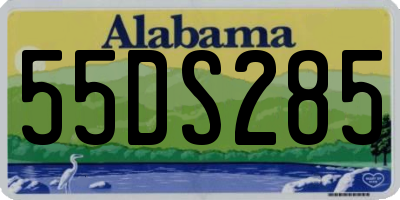AL license plate 55DS285