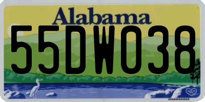 AL license plate 55DW038