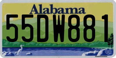 AL license plate 55DW881