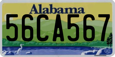 AL license plate 56CA567