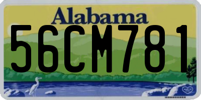 AL license plate 56CM781