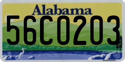 AL license plate 56CO203