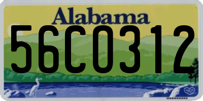 AL license plate 56CO312