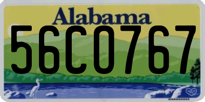 AL license plate 56CO767