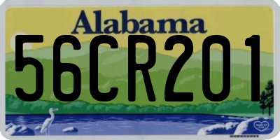 AL license plate 56CR201