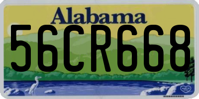AL license plate 56CR668