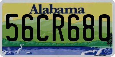 AL license plate 56CR680