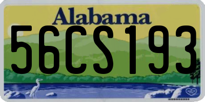 AL license plate 56CS193