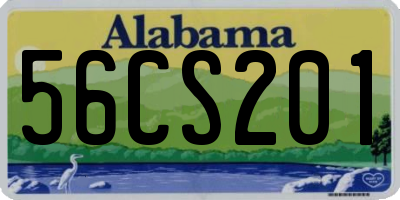 AL license plate 56CS201