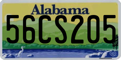 AL license plate 56CS205